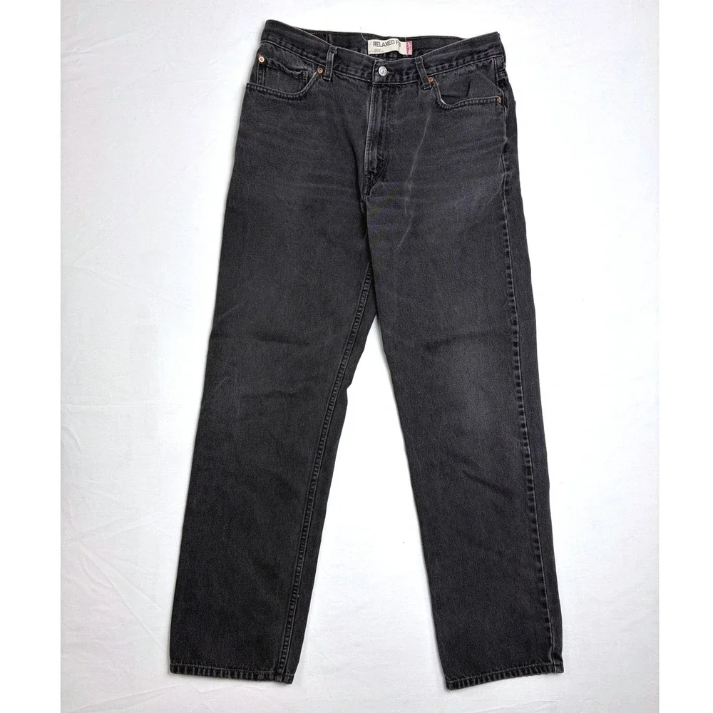Levis 550 Relaxed Fit‎ Jeans Mens 36x36 Faded Black Denim 100% Cotton Grunge Y2K